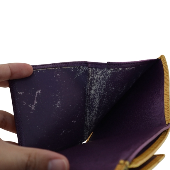 LV LOUIS Vuitton LA KOBE Edition Yellow Purple Epi Leather compact Wallet - Picture 11 of 12
